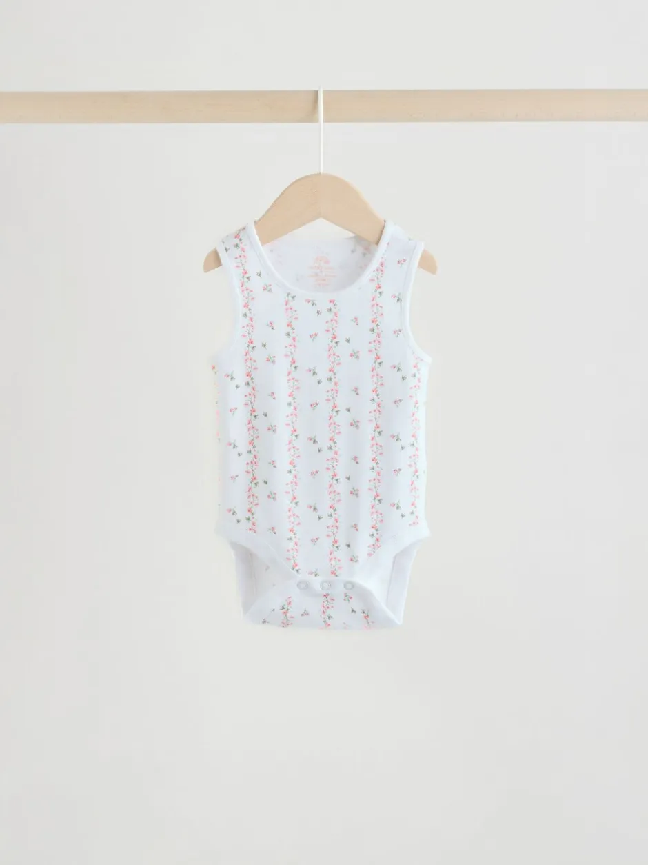 Rompertjes En Hemdjes|Next Wit/roze - Set van 5 katoenen hemdrompertjes voor baby's