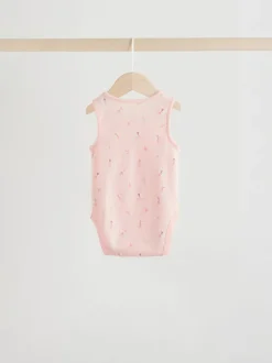 Rompertjes En Hemdjes|Next Wit/roze - Set van 5 katoenen hemdrompertjes voor baby's