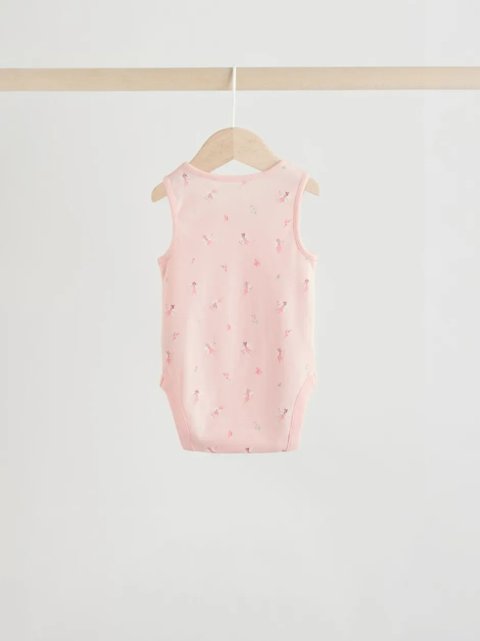 Rompertjes En Hemdjes|Next Wit/roze - Set van 5 katoenen hemdrompertjes voor baby's