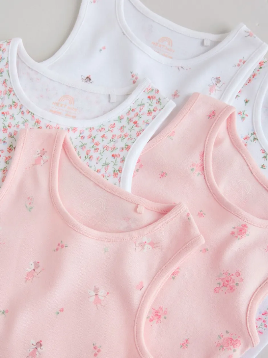 Rompertjes En Hemdjes|Next Wit/roze - Set van 5 katoenen hemdrompertjes voor baby's