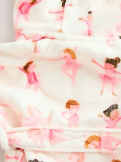 Kamerjassen*Next - Fleece kamerjas (9mnd -16jr) Wit/roze ballerina