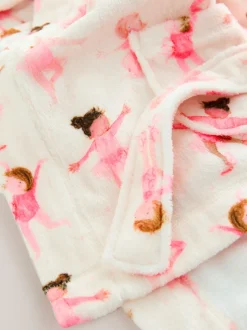 Kamerjassen*Next - Fleece kamerjas (9mnd -16jr) Wit/roze ballerina