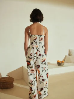 Jumpsuits En Playsuits|Next - Bandeau Jumpsuit with Linen Witte basis