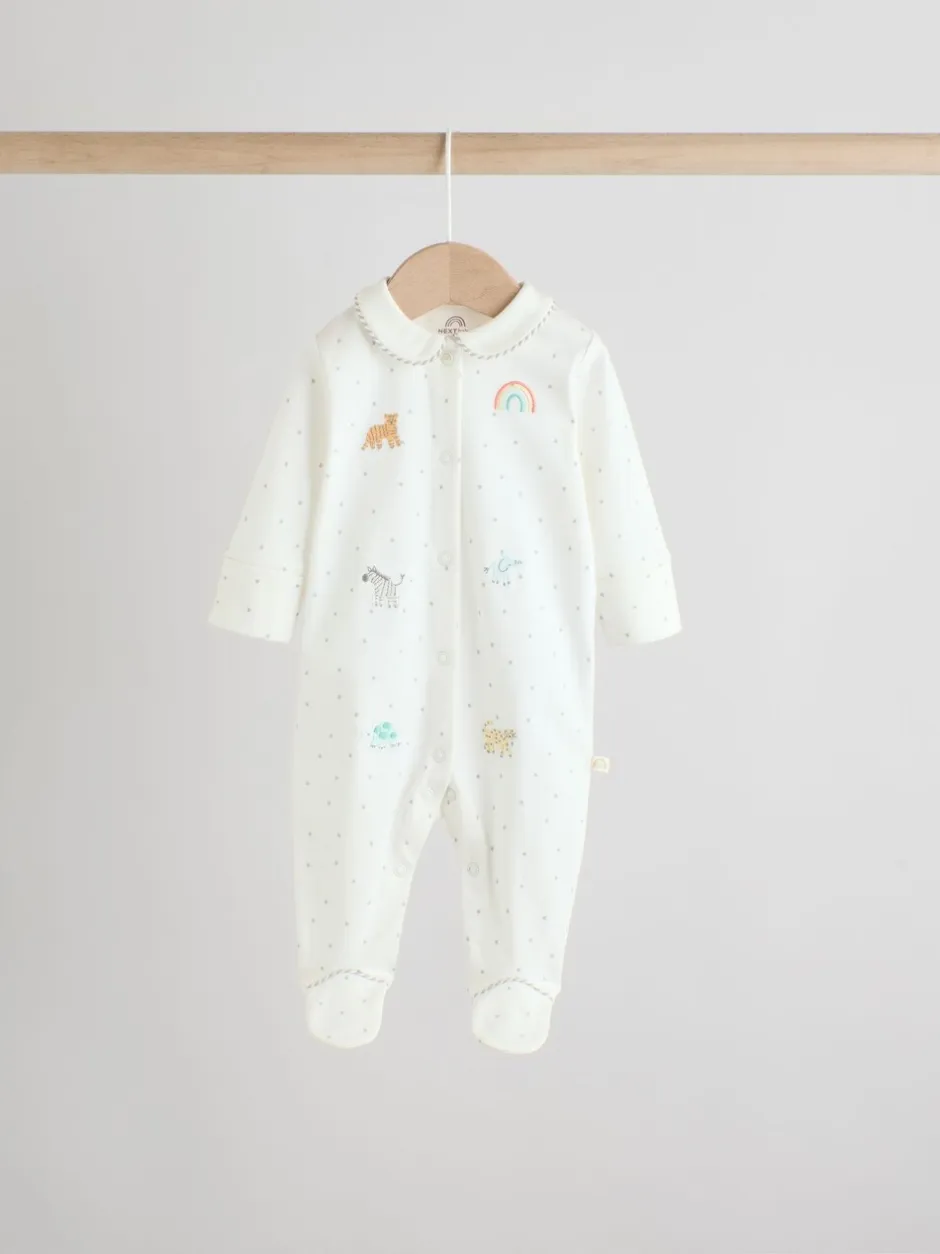 Babypakjes En Babypyjama's|Next - Verpakking van 3 slaappakjes (0-2jr) Witte basis