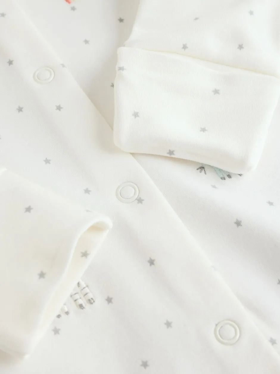 Babypakjes En Babypyjama's|Next - Verpakking van 3 slaappakjes (0-2jr) Witte basis
