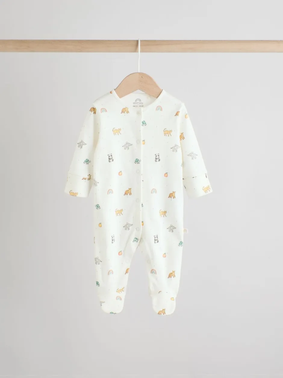 Babypakjes En Babypyjama's|Next - Verpakking van 3 slaappakjes (0-2jr) Witte basis