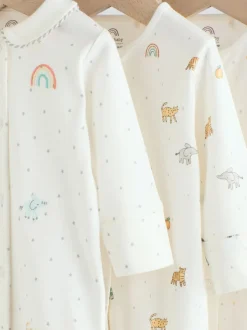 Babypakjes En Babypyjama's|Next - Verpakking van 3 slaappakjes (0-2jr) Witte basis