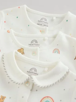 Babypakjes En Babypyjama's|Next - Verpakking van 3 slaappakjes (0-2jr) Witte basis