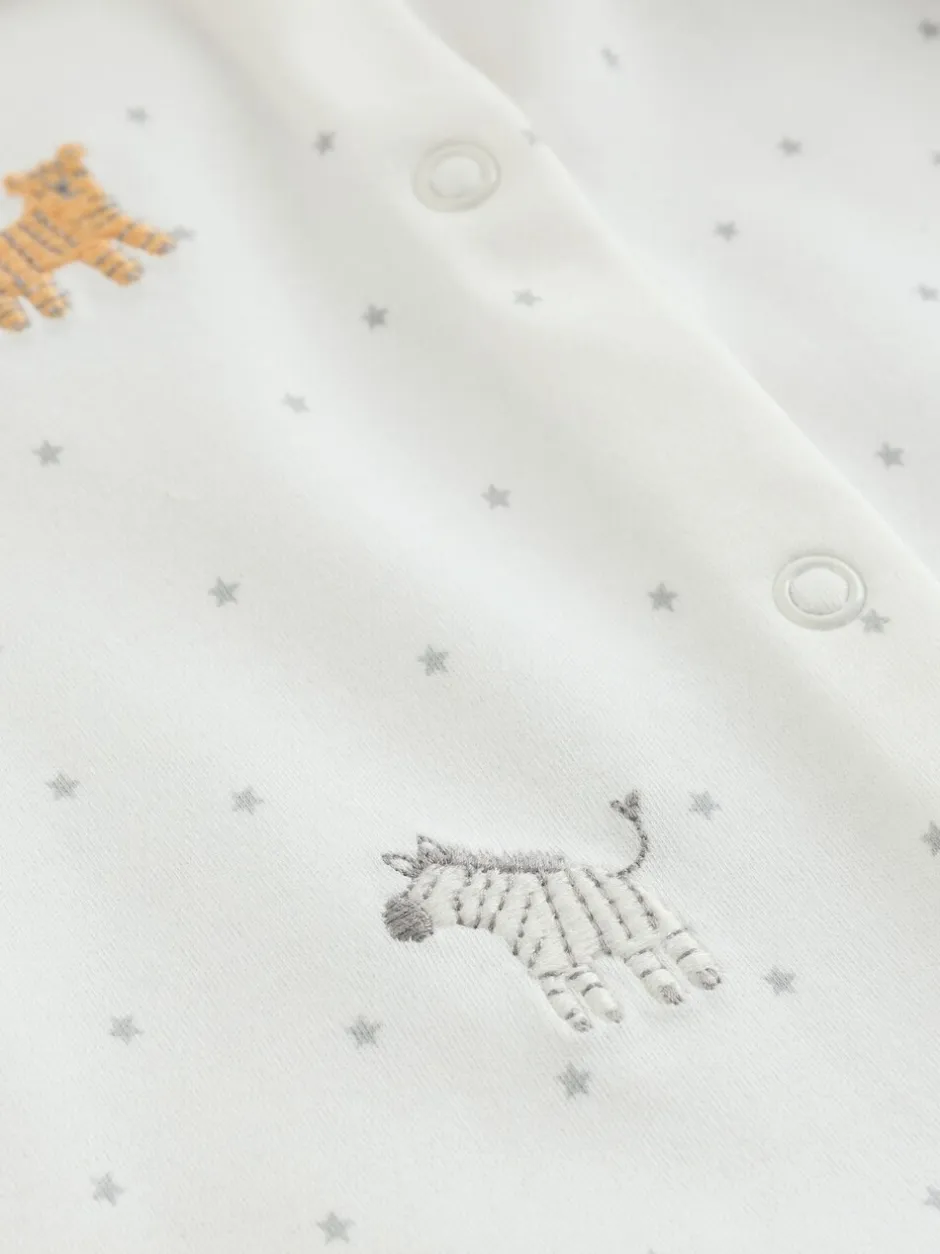Babypakjes En Babypyjama's|Next - Verpakking van 3 slaappakjes (0-2jr) Witte basis