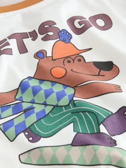 T-Shirts|Tops|Next Witte Skaterbeer - T-shirt met lange mouwen en print op de rug (3mnd -8jr)