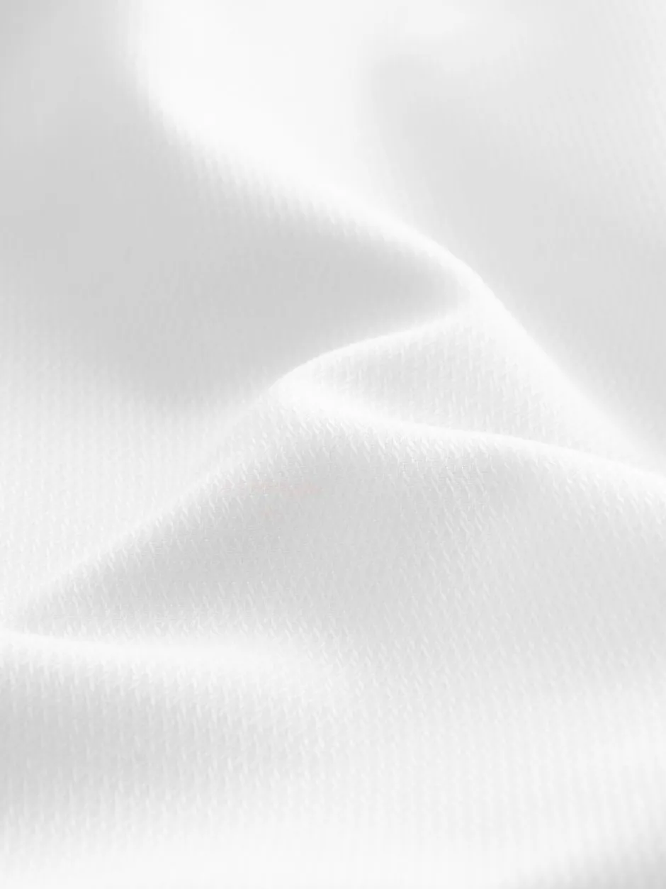 Formele Overhemden|Shirts*Next - Slim Fit - Set van overhemd met enkele manchet en een vlinderstrik Witte structuur/zwarte vlinderdas