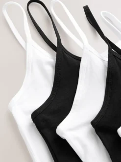 Tops En T-Shirts|Next Wit/zwart - 5 Hemdjes met dunne bandjes