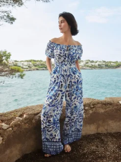 Jumpsuits En Playsuits*Next - Jumpsuit met blote schouder Wit/zwart