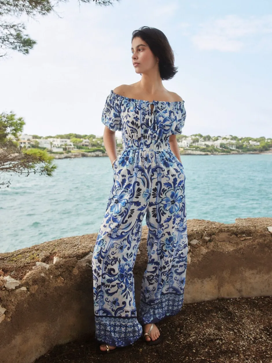 Jumpsuits En Playsuits*Next - Jumpsuit met blote schouder Wit/zwart