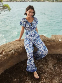 Jumpsuits En Playsuits*Next - Jumpsuit met blote schouder Wit/zwart