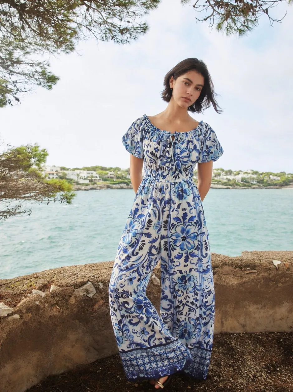 Jumpsuits En Playsuits*Next - Jumpsuit met blote schouder Wit/zwart
