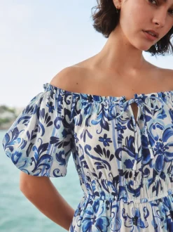 Jumpsuits En Playsuits*Next - Jumpsuit met blote schouder Wit/zwart