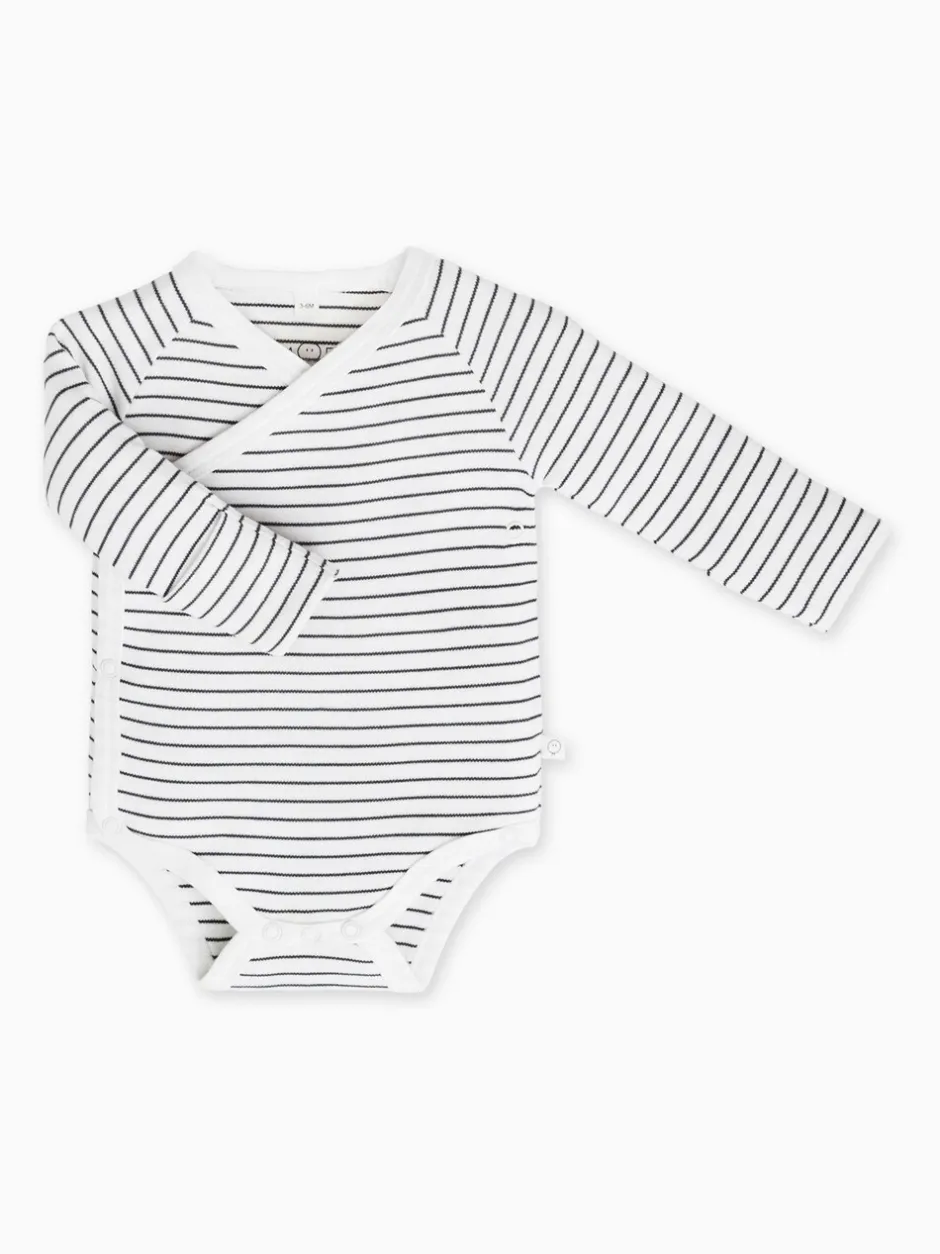 Rompertjes En Hemdjes|Mori - Supersoft kimono-romper Wit/zwart