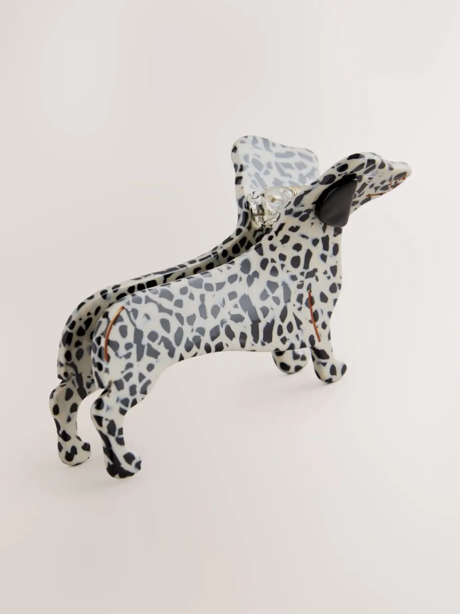 Haaraccessoires|Next - Sausage Dog Hair Claw Clip Wit/zwart