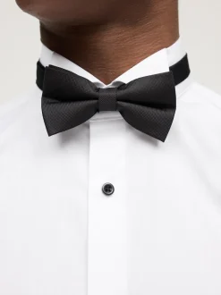 Formele Overhemden|Next - Slim Fit - Set van overhemd met enkele manchet en een vlinderstrik Wit/zwart