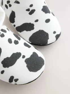 Pantoffels*Next Wit/Zwart Koeienprint - Babyschoenen met sok-bovenkant (0-18mnd)