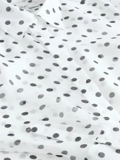 Blouses En Overhemden|Next - Overhemd met doorschijnende lange mouwen Wit/zwart met stippen