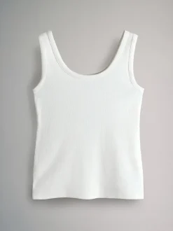 Tops En T-Shirts|Sportkleding*The Set - van 5 geribbelde ronde hals hemdjes Wit/Zwart/Bruin/Taupebruin/Naturel