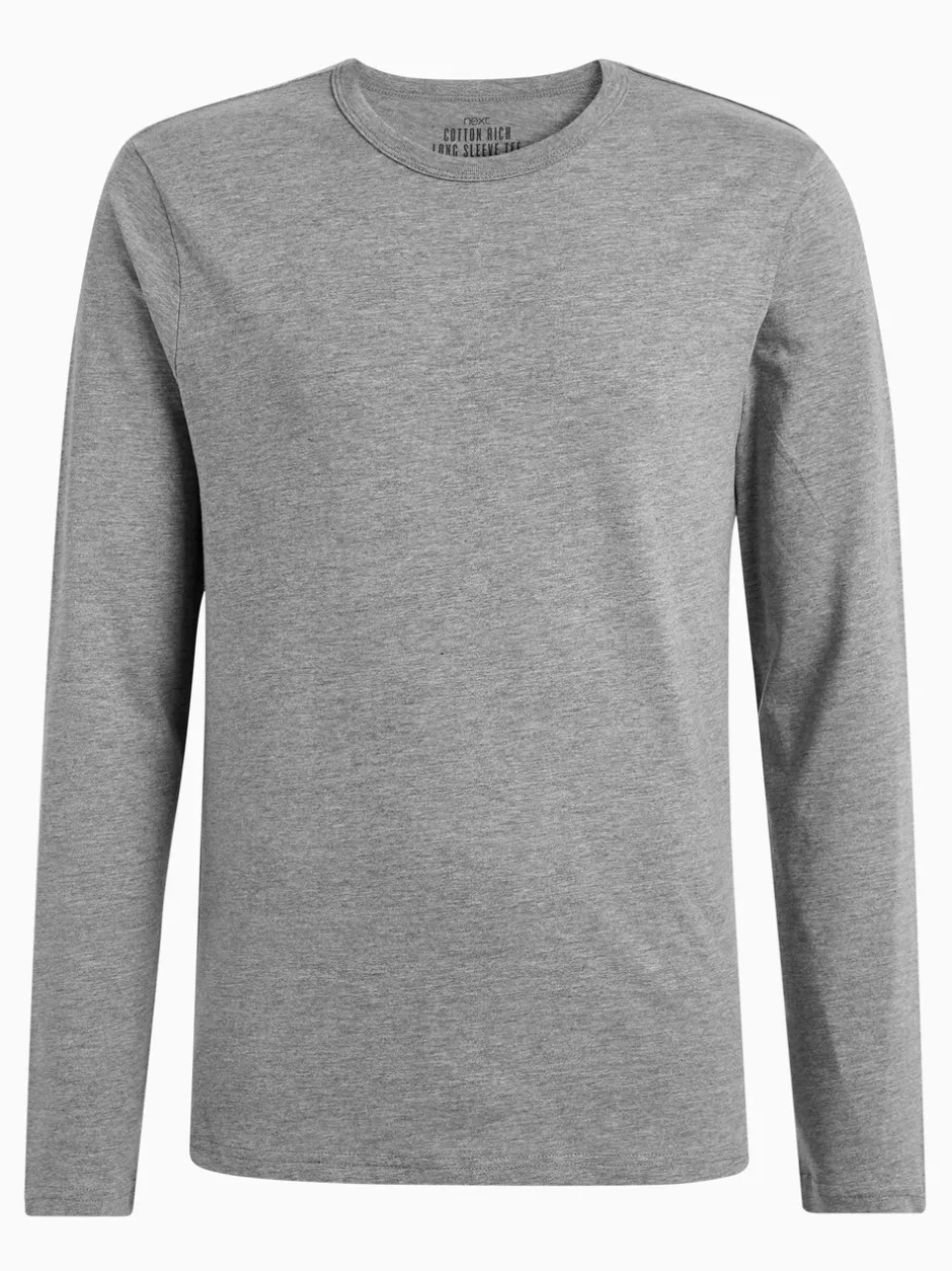 Ondergoed|Ondergoed*Next - Set van 5 T-shirts met lange mouwen en laagjes Wit/zwart/grijs/marineblauw