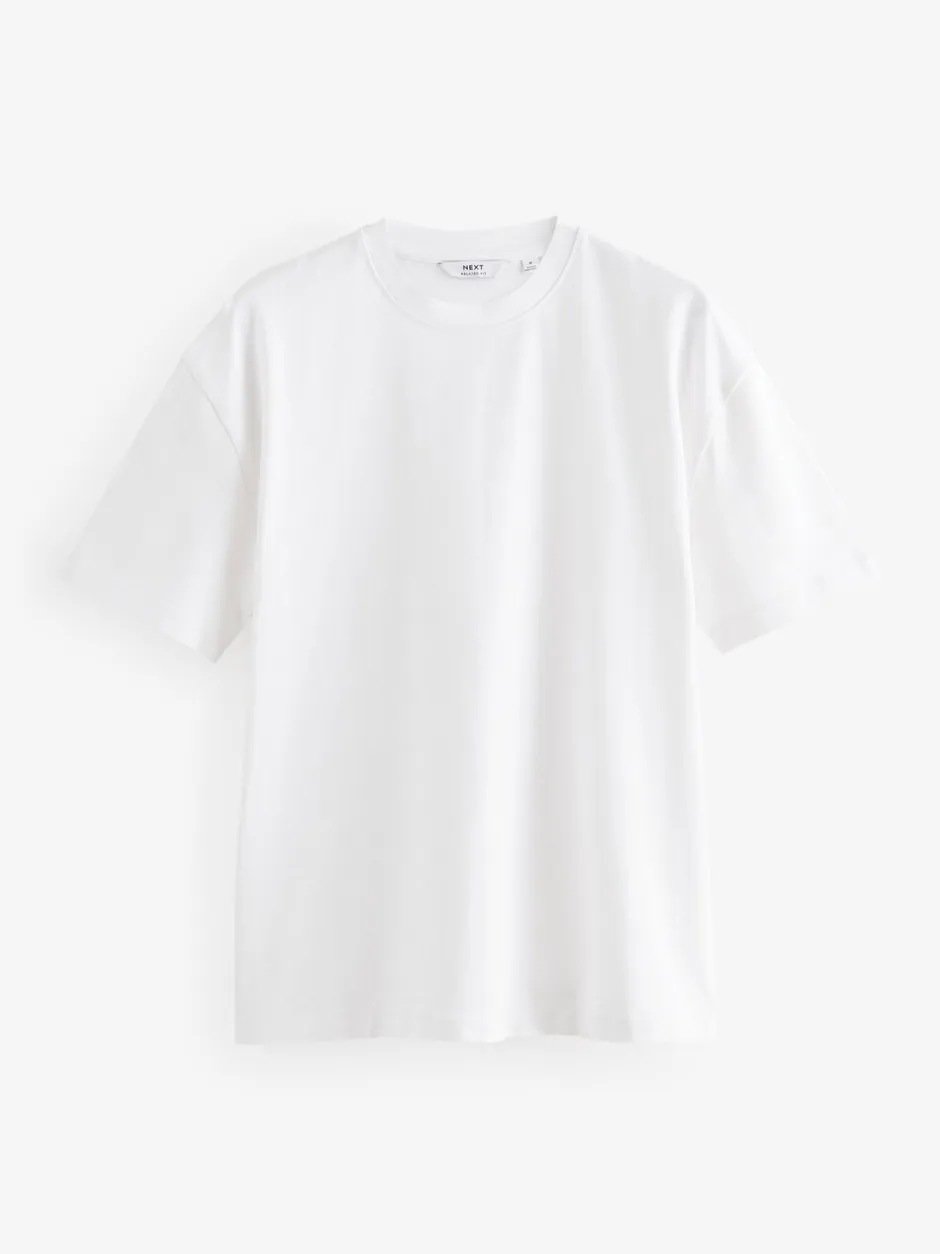 T-Shirts En Hemden*Next Wit/zwart/marineblauw - Relaxed fit - Verpakking van 3 T-shirts van zware stof