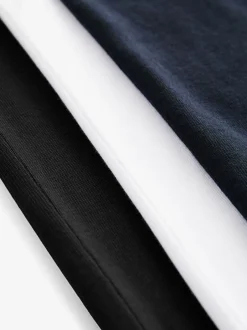 T-Shirts En Hemden*Next Wit/zwart/marineblauw - Relaxed fit - Verpakking van 3 T-shirts van zware stof