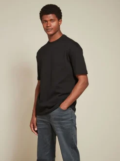 T-Shirts En Hemden*Next Wit/zwart/marineblauw - Relaxed fit - Verpakking van 3 T-shirts van zware stof