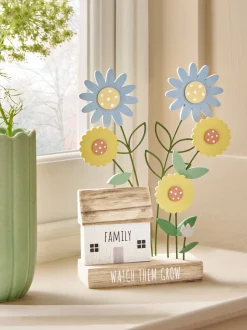 Decoraties*Next Wooden Flower House Scene Ornament