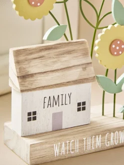 Decoraties*Next Wooden Flower House Scene Ornament