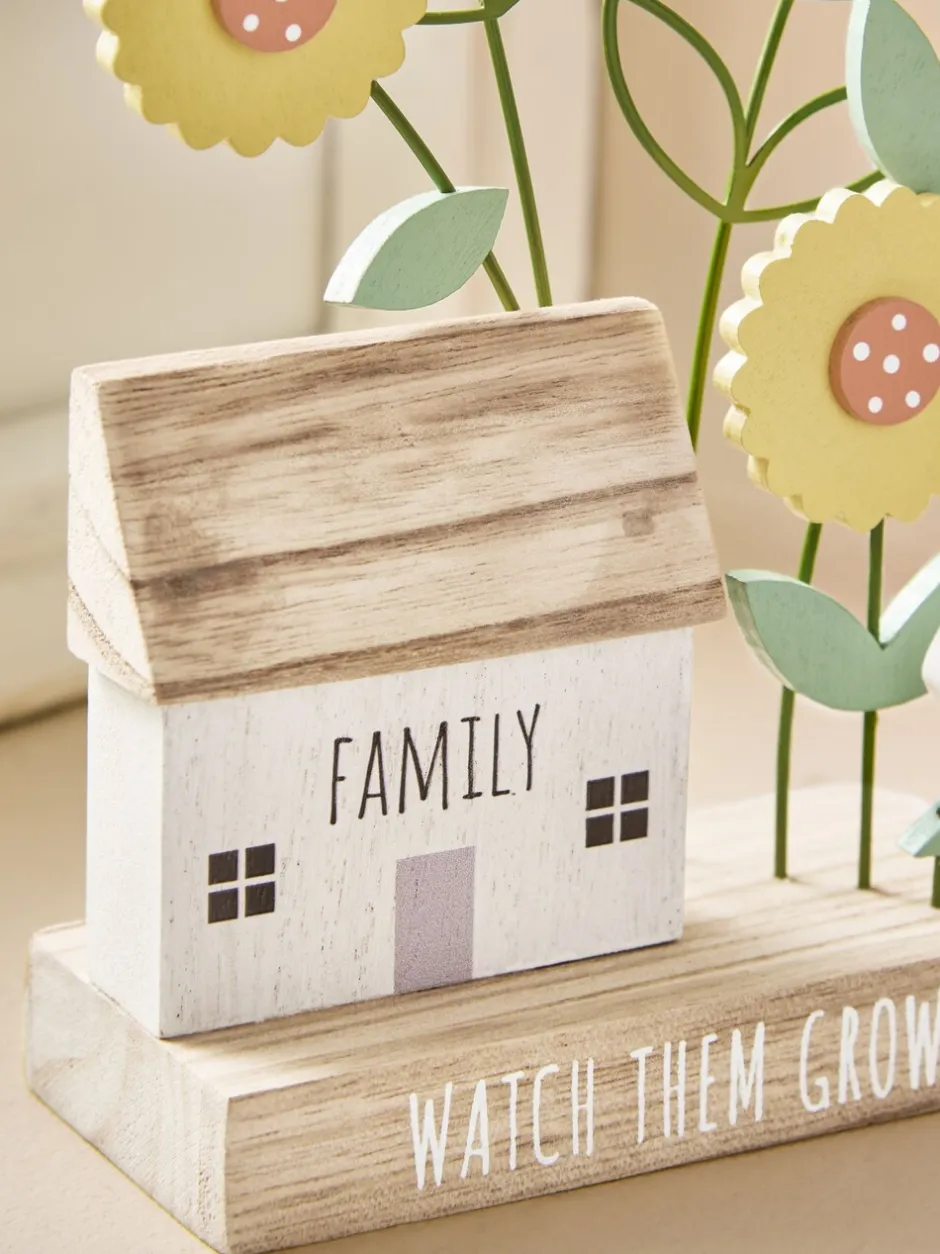 Decoraties*Next Wooden Flower House Scene Ornament