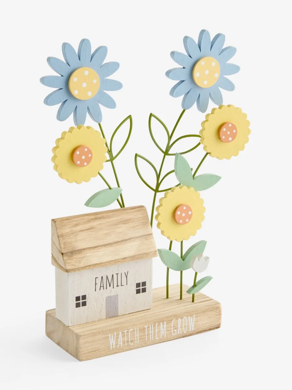 Decoraties*Next Wooden Flower House Scene Ornament