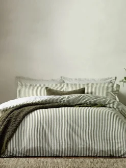 Beddengoedsets En Dekbedovertrekken|Yard Hebden set van gestreept dekbedovertrek en kussensloop van 100% katoen