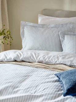 Beddengoedsets En Dekbedovertrekken|Yard Hebden set van gestreept dekbedovertrek en kussensloop van 100% katoen