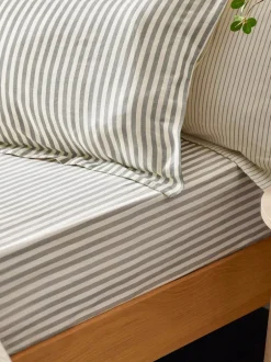 Beddenlakens En Kussenslopen*Yard Hebden smal gestreept katoenen hoeslaken