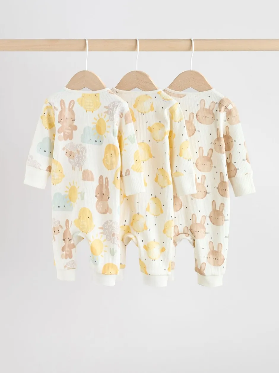 Multipacks|Babypakjes En Babypyjama's*Next Yellow Easter Character - Verpakking van 3 babyslaappakjes met tweewegrits (0 mnd - 3 jr)