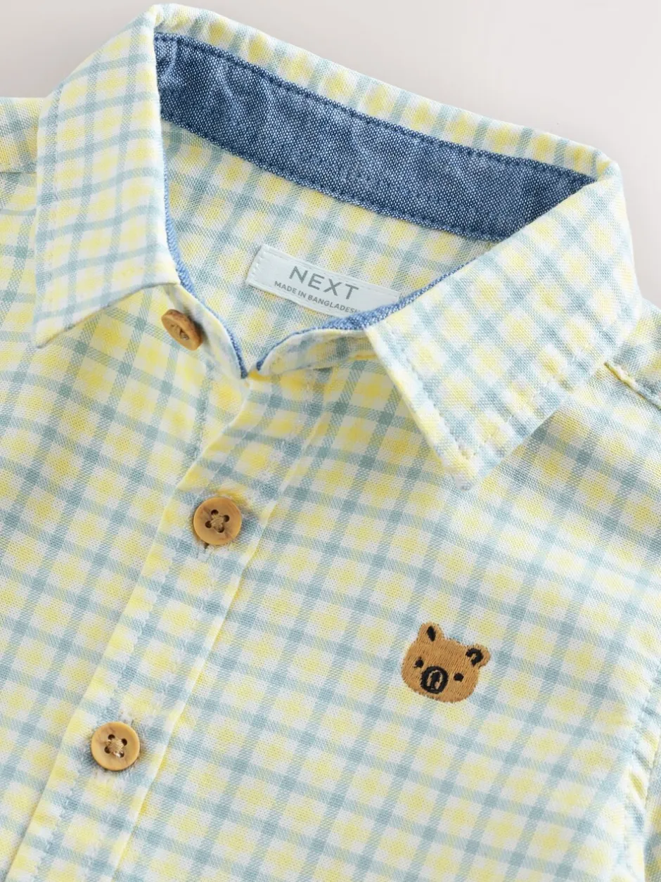 Shirts|Next Yellow Gingham Character - Oxford-overhemd met lange mouwen (3 mnd-7 jr)
