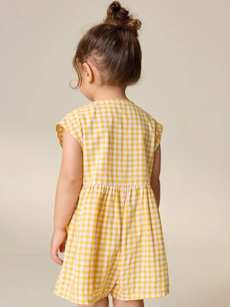 Jumpsuits En Playsuits*Next - Sleeveless Playsuit (3mths-7yrs) Yellow Gingham Embroidered