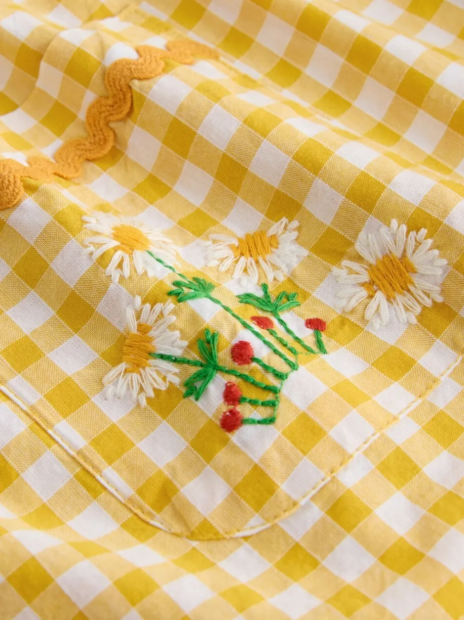 Jumpsuits En Playsuits*Next - Sleeveless Playsuit (3mths-7yrs) Yellow Gingham Embroidered