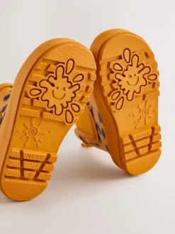 Laarzen*Next - Enkelhoge regenlaarzen Yellow Leopard Print