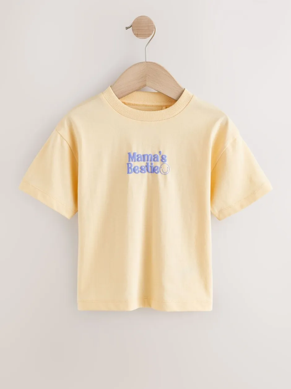 Tops|T-Shirts*Next Yellow Mama's Bestie - Short Sleeve Small Graphic T-Shirt (3mths-7yrs)
