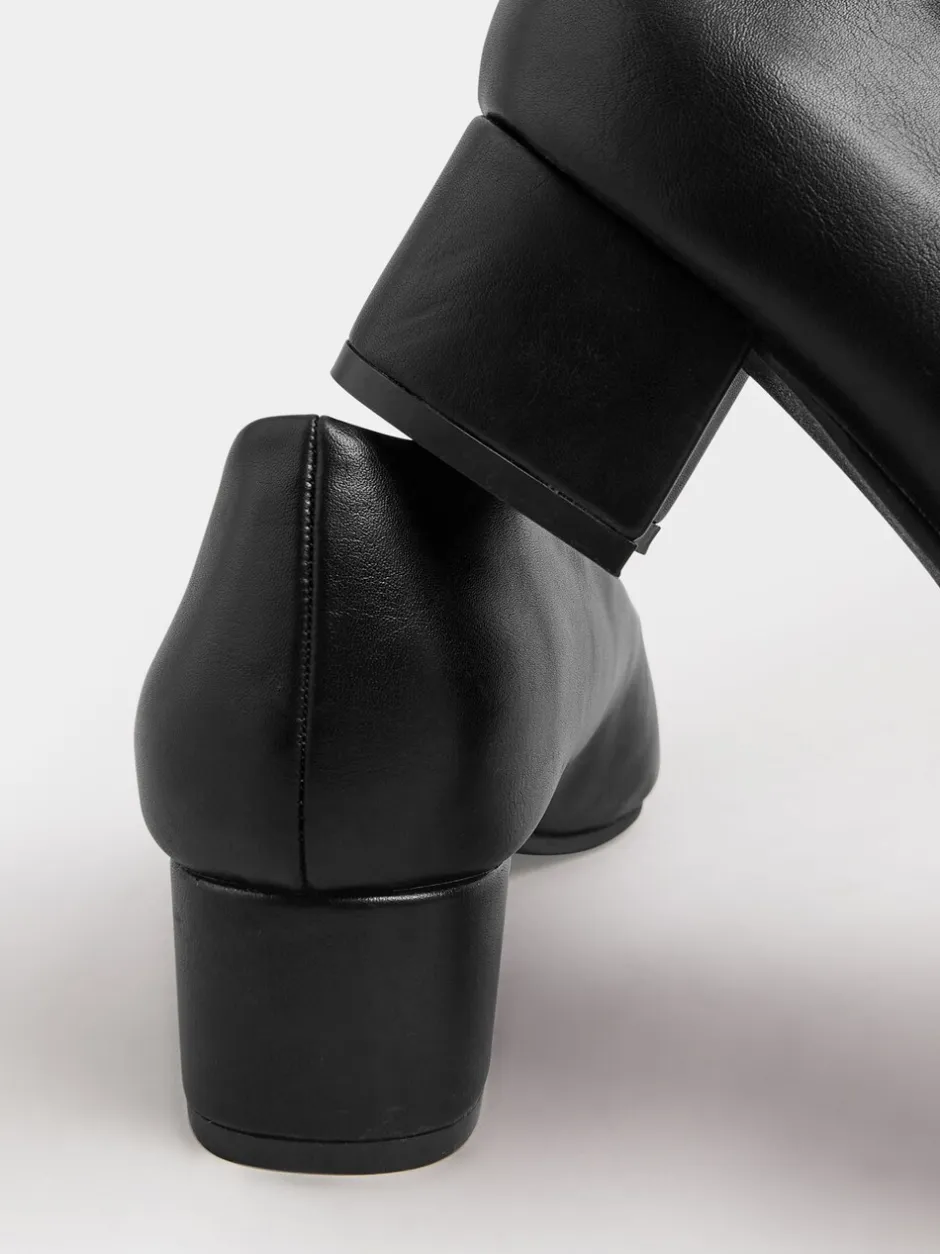 Ruimvallend En Extraruimvallend|Schoenen Met Hakken|Yours Curve - Imitatieleren pumps met blokhak in extra wijde EEE-pasvorm