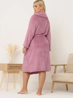 Badjassen*Yours Curve Fluffy Shawl Collar Robe