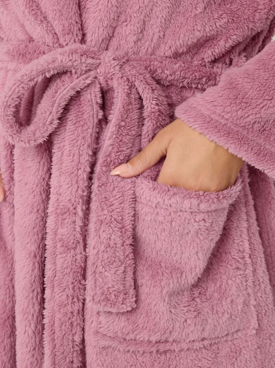Badjassen*Yours Curve Fluffy Shawl Collar Robe