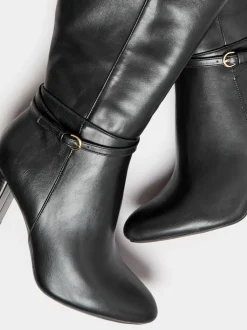 Ruimvallend En Extraruimvallend|Boots*Yours Curve Kniehoge laarzen met hak en extra brede pasvorm