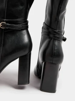 Ruimvallend En Extraruimvallend|Boots*Yours Curve Kniehoge laarzen met hak en extra brede pasvorm