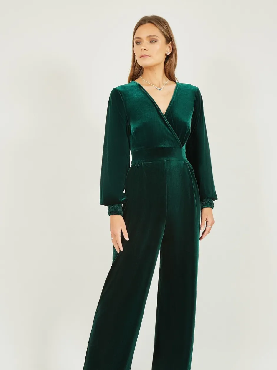 Jumpsuits En Playsuits*Yumi - Fluwelen jumpsuit met lange mouwen